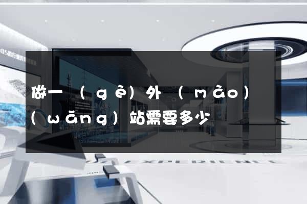 做一個(gè)外貿(mào)網(wǎng)站需要多少錢