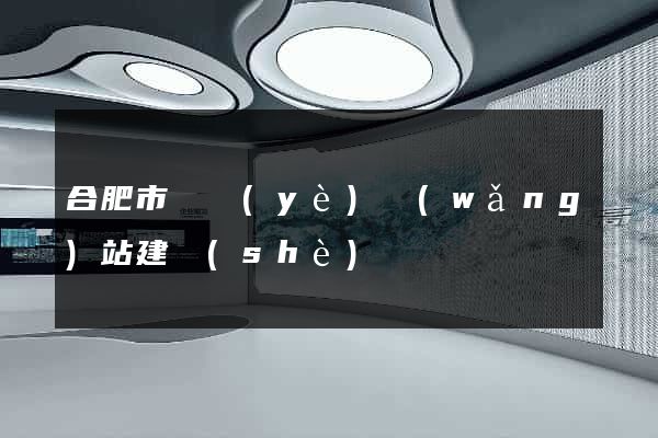 合肥市專業(yè)網(wǎng)站建設(shè)