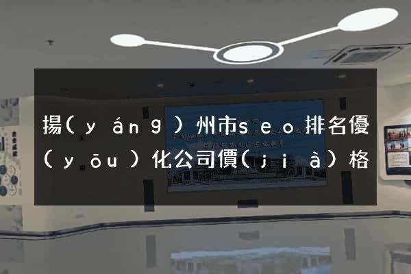 揚(yáng)州市seo排名優(yōu)化公司價(jià)格