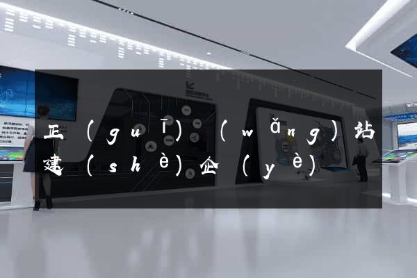 正規(guī)網(wǎng)站建設(shè)企業(yè)
