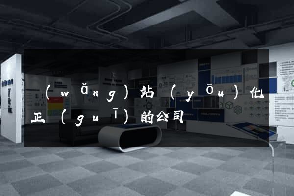 網(wǎng)站優(yōu)化正規(guī)的公司