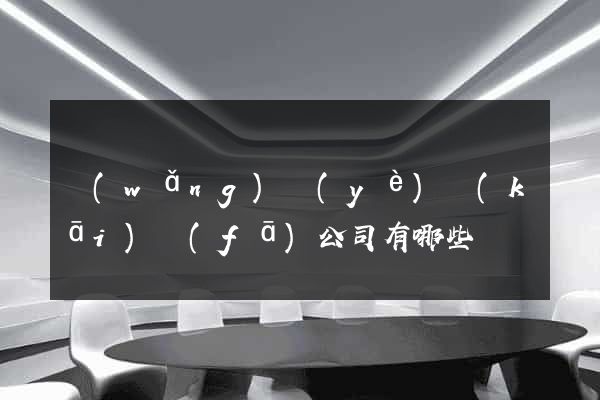 網(wǎng)頁(yè)開(kāi)發(fā)公司有哪些